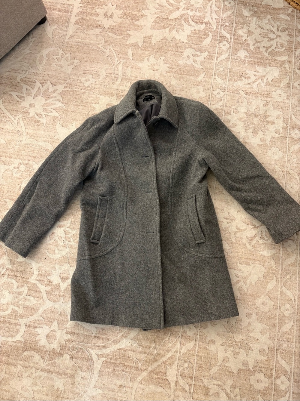 East 5th Womens Grey Wool Blend Tailored Coat Size M
